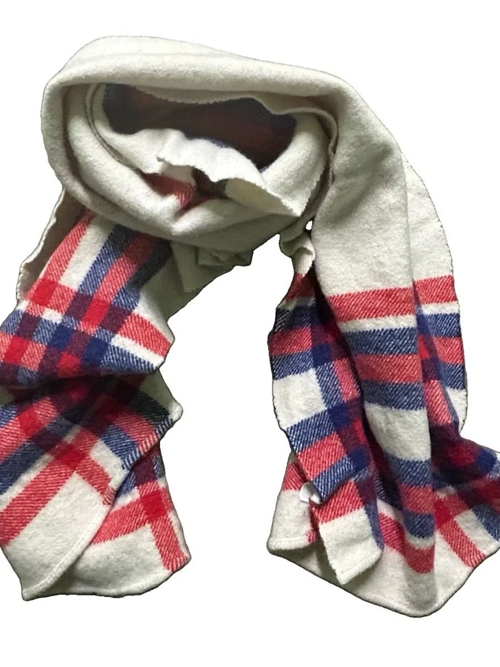 Women’s J. Crew Red White Blue Plaid Winter Scarf